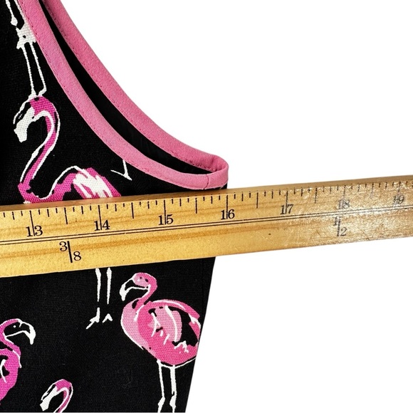 Crown & Ivy Flamingo Fit Flare Dress Size 4 Black Pink Preppy Coastal Style - Picture 12 of 14